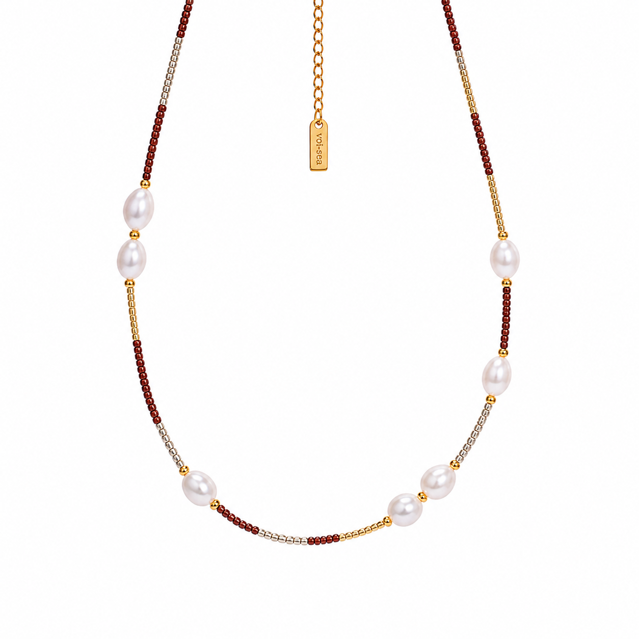 VOI SEA Luxury Freshwater Pearl Beaded Choker Necklace For Women
