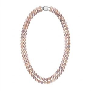 6.5-7.0 mm Double Strand Multicolor Freshwater Pearl Necklace