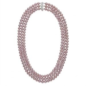 6.5-7.0 mm Triple-Strand Lavender Freshwater Pearl Necklace